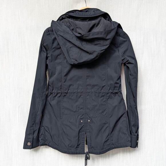 Abercrombie & Fitch Black A&F Nylon Parka Hooded Jacket, size S - Picture 2 of 9